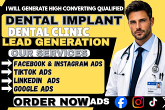 800 exclusive dental implant leads, dental clinic facebook ads, dentist leads