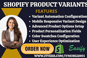 setup shopify product variants color swatches custom options using globo easify