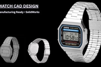create professional watch technical drawings and cad designs for manufacturing