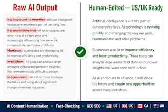 edit fact check  humanize ai content for US UK canadian australian brands