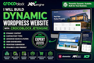 develop or redesign custom wordpress website using elementor and crocoblock