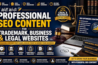 write professional seo content for trademark business and legal website