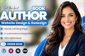 design quality author website, book landing page writer website wordpress author