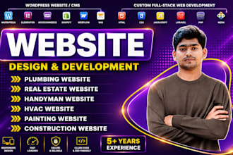 build real estate, plumbing, handyman, hvac, construction, painting website
