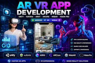 develop ar vr app augmented reality using unity3d for mobiles and web ar