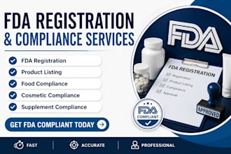 fda registration, product listing, compliance for food, cosmetic and supplement