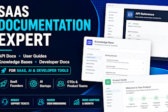 create professional saas documentation user guides API docs and knowledge base