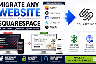 migrate softr readymag nicepage pinegrow glide to squarespace website