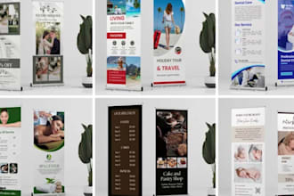 design roll up banner, retractable banner, pull up, or roller banner