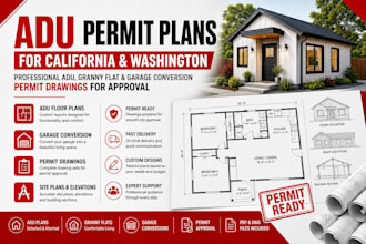 design adu granny flat permit plans for california and washington