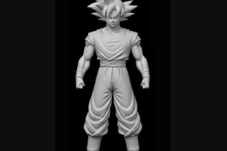 sculpt 3d stylish anime character, anime manga model for 3d printing in blender