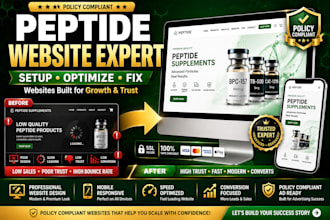 set up a policy compliant peptide supplements website and fix peptide ads issue