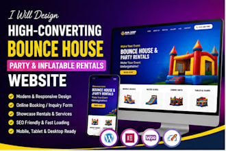 design bounce house party rentals inflatable rentals event rentals website