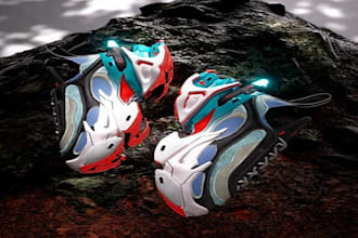 create custom footwear design sneaker concepts and 3d rendering