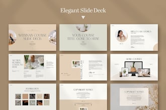 design powerpoint presentation for education, elearning course,webinar training