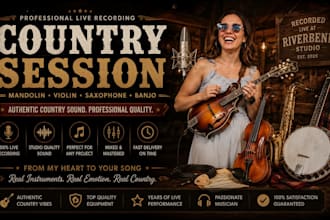 record mandolin violin saxophone and banjo player for country music