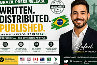 write distribute submit brazil press release for media coverage pr distribution
