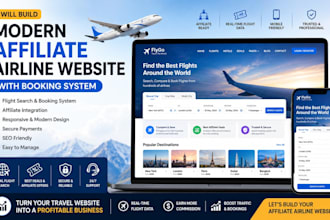 build modern affiliate airline website with booking system
