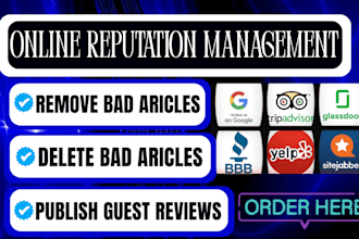 clean up and repair your personal or business online reputation management ORM