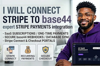 build base44 app, connect stripe to base44, stripe base44 integration