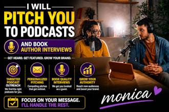 pitch you to podcasts and book author interviews
