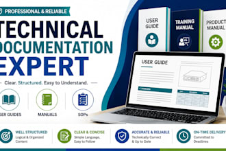 write technical content, training manual, user guide,  product manual