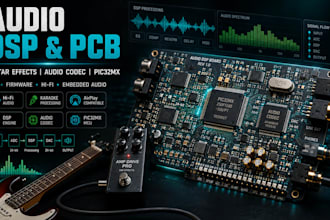develop digital pcb airplay audio dsp codec guitar effects karaoke pic32mx hifi