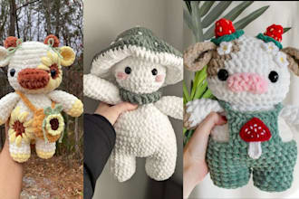 create handmade soft custom plush toy stuffed animals crochet kawaii plushie