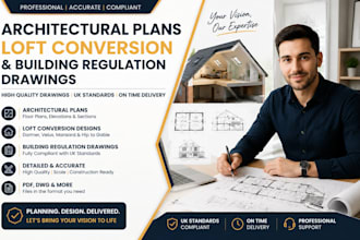 create architectural plans, loft conversion and building regulation drawings