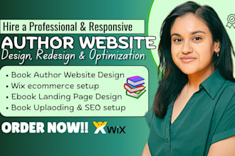 design wix author website, ebook website, redesign book author website wix seo