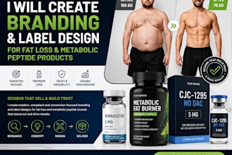 create branding and label design for fat loss and metabolic peptide products