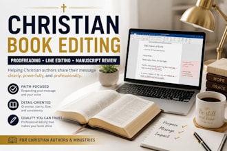 proofread and edit christian nonfiction books, novels, memoir manuscript