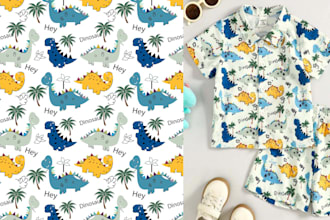 design seamless repeating patterns for kids clothing and apparel