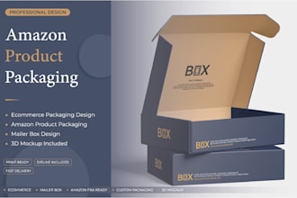 design amazon product packaging, mailer box and ecommerce packaging with 3d mock