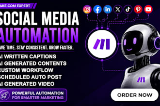 make social media automation make com automation social media post ai automation