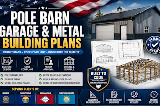 design pole barn garage and metal building plans for permits in idaho montana