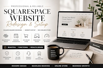 redesign squarespace booking website setup square up design wix online store seo