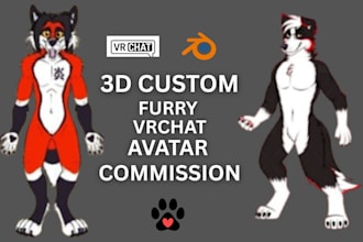 do custom vrchat furry avatar fursona facial rig 3d model vrc anime nsfw avatar