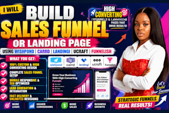 design salesfunnel landing page with wishpond carrd landingi ucraft landing page