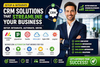 setup monday crm pipedrive twillo bitrix24 agile crm zapier workflow automation