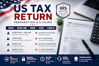 prepare and e file US tax forms 1040 1120 1065 and 5472