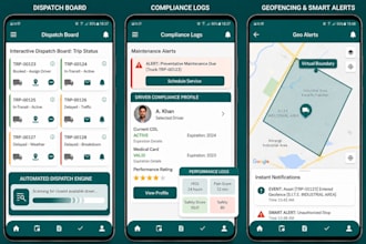 develop truck dispatching transportation fleet management web and app