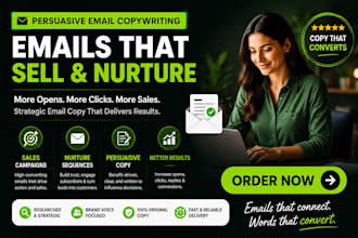 write persuasive email copy for sales campaigns and nurture sequences