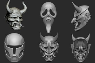 sculpt custom wearable 3d mask and helmet model for 3d printing