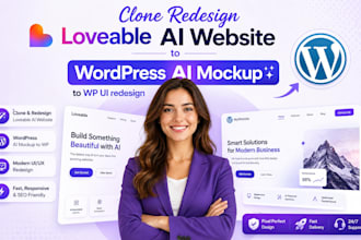 clone redesign loveable ai website to wordpress ai mockup to wp UI redesign