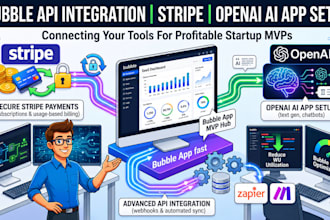do bubble API integration, stripe connect payment and openai ai bubble app setup