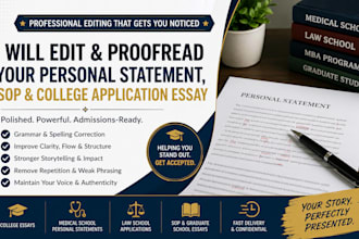 edit and proofread your personal statement sop and college application essay
