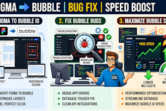 convert figma to bubble, fix bubble bug, and handle bubble optimization speed