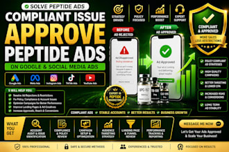 solve peptide ads compliant issue approve peptide ads on google social media ads