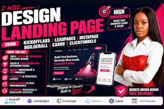 design kickofflabs leadpages instapage builderall clickfunnels landing page